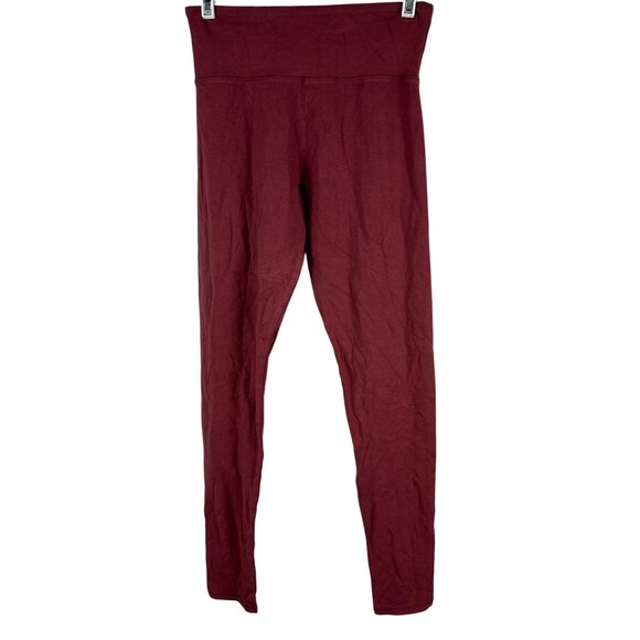 Forever 21 High Waisted Maroon Leggings Womens Size M Stretch Comfortable Fabric - Picture 1 of 4